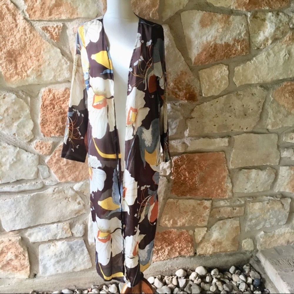 5⭐️Fave Chocolate Foral kimono Duster - Picture 4 of 5